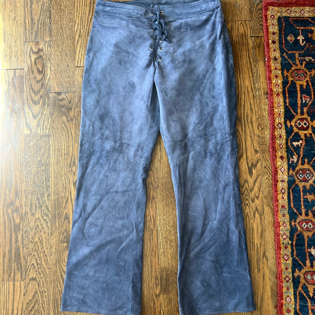 Suede Lace Up Pants